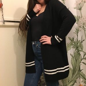 Forever 21 Contemporary Black Striped Cardigan